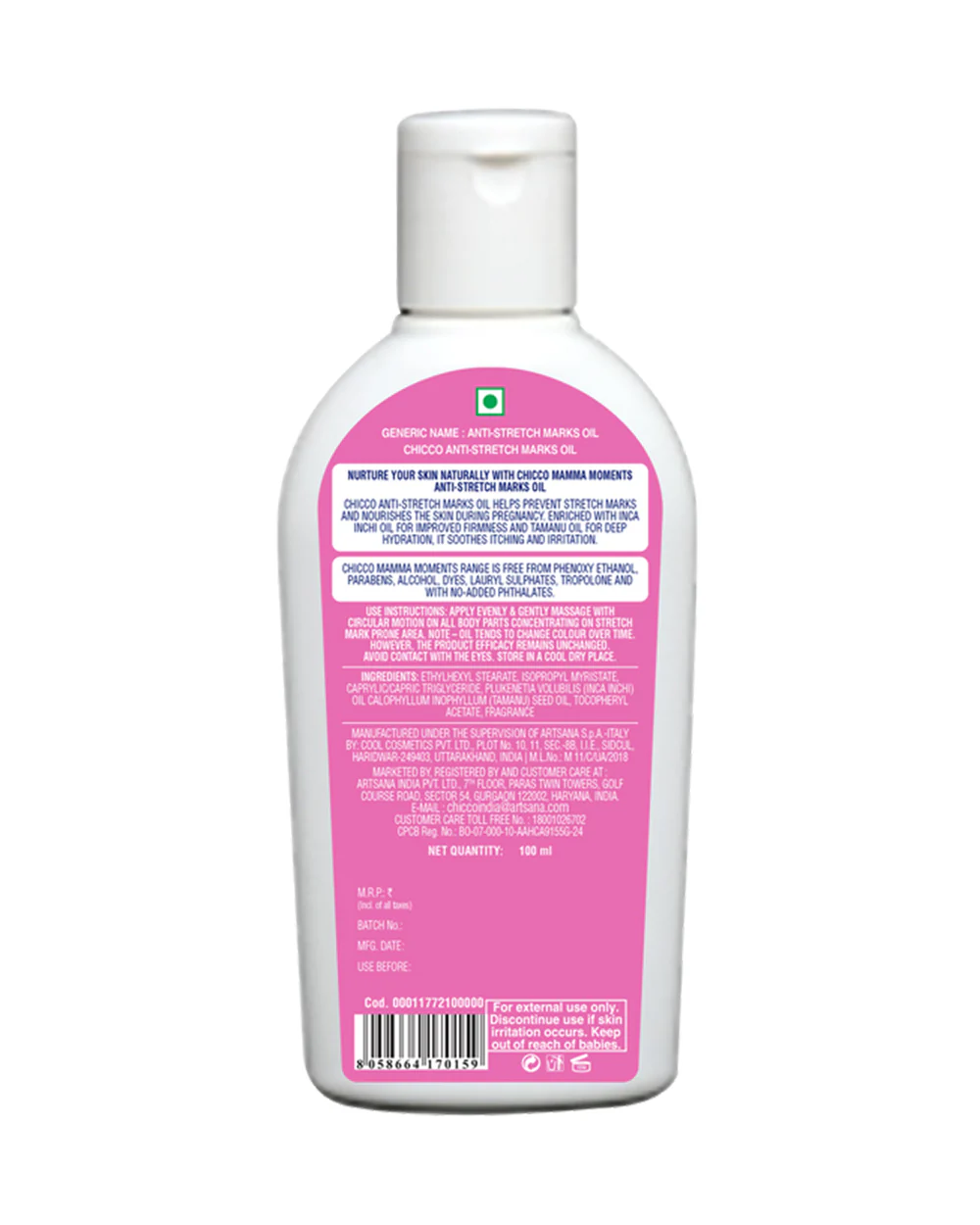 Chicco Mamma Moments Stretch Marks Oil-With Tamanu oil & Inca-inchi oil-Nourishes Belly-Reduces Stretch Marks-Pregnancy & Breastfeeding Safe - Image 4