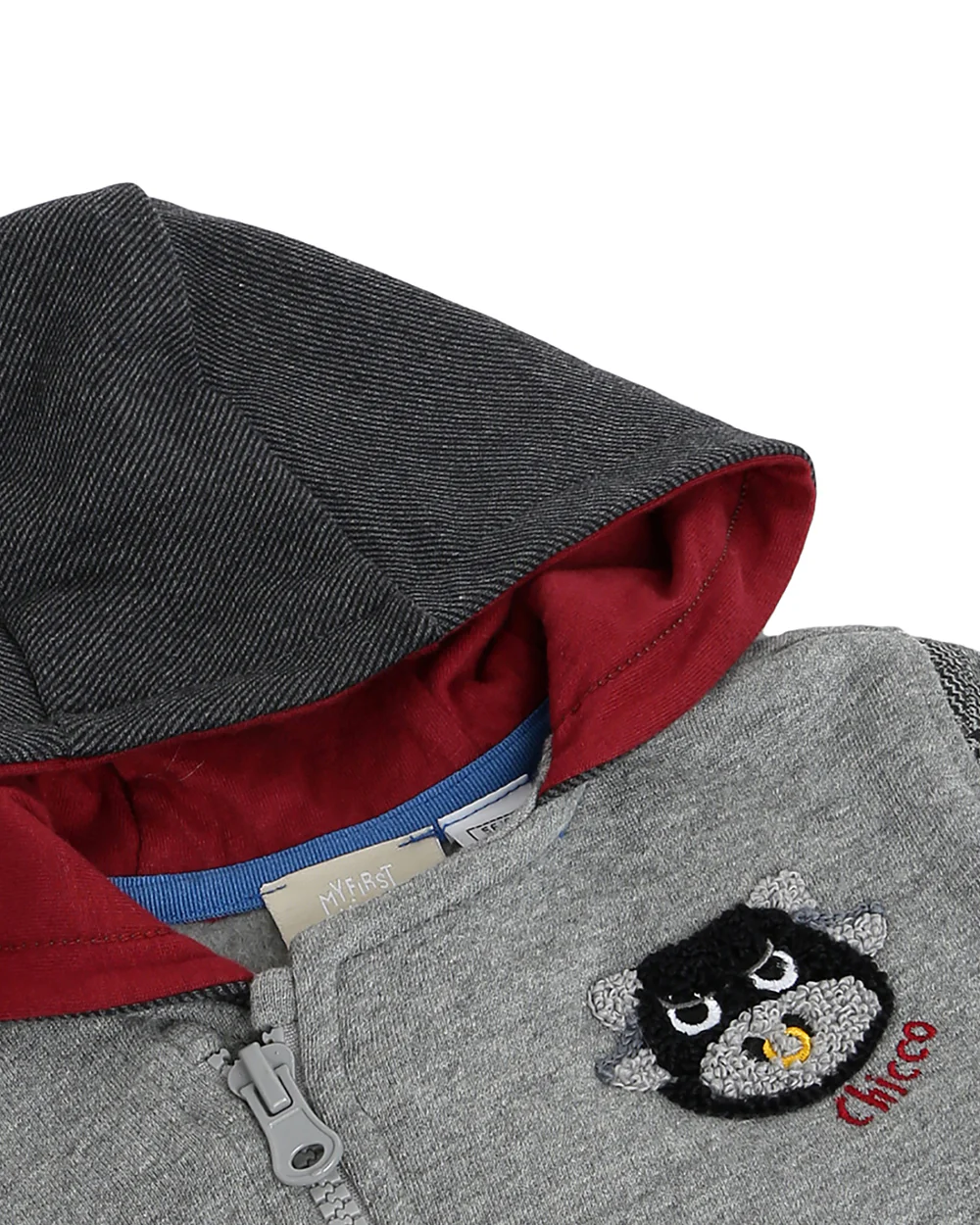 Chicco Medium Grey Jacket-Solid-Cotton-For Infants - Image 4