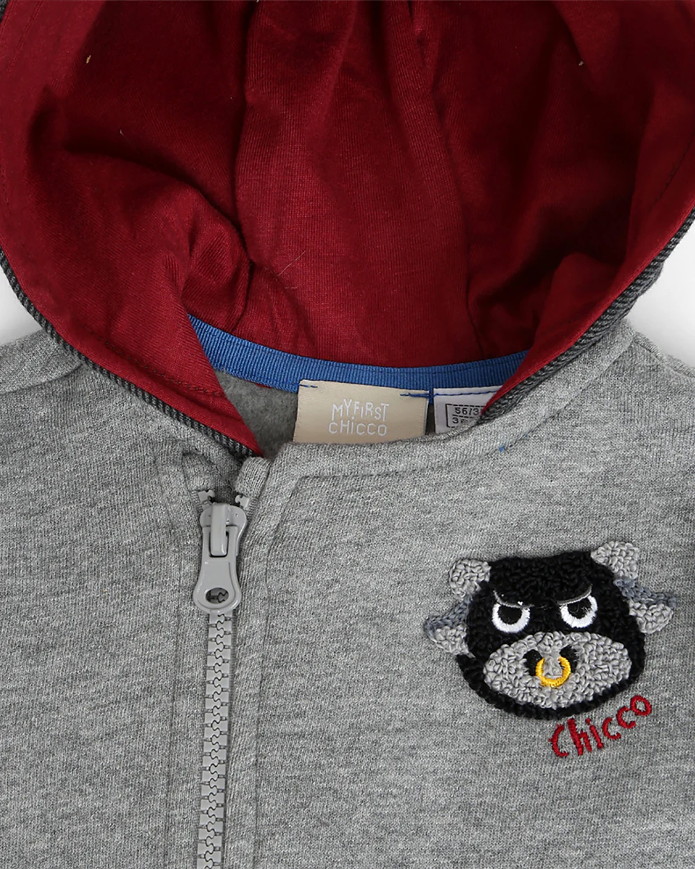 Chicco Medium Grey Jacket-Solid-Cotton-For Infants - Image 3
