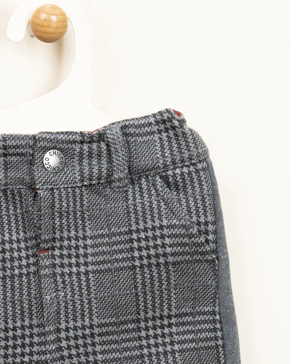 Chicco Medium Grey Trouser-Checked-Cotton-For Infants - Image 5