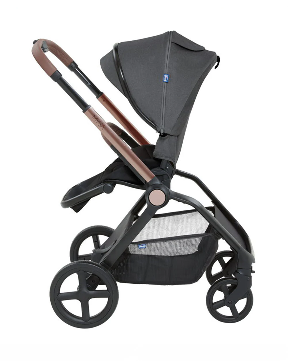 Chicco Mysa Baby Stroller-Reversible Seat-3 Recline Positions-Pram for 0 to 4Y (Upto 22 Kg)-Black Satin - Image 6