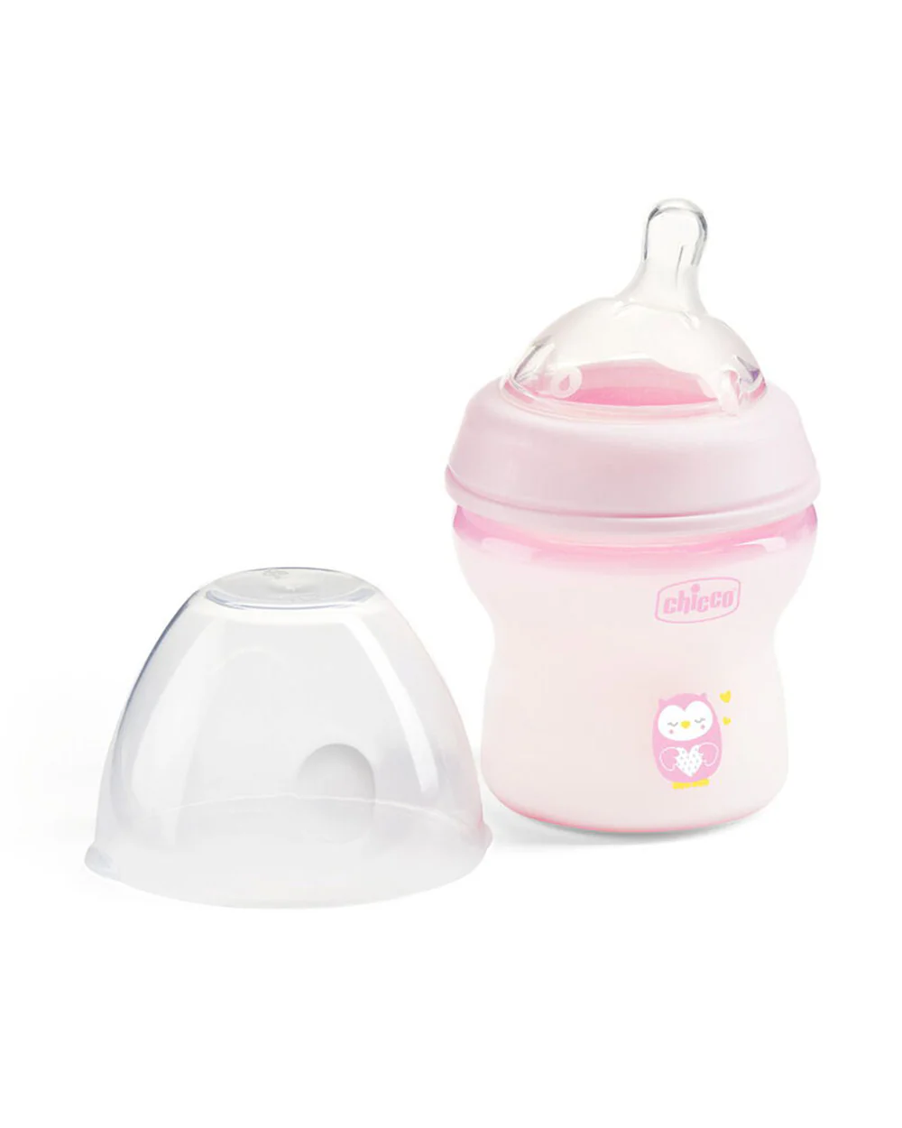 Chicco Natural Feeling Feeding Bottle-Angled Teat-Anti Colic-Slow Flow-150 ml-Pink-0M+ - Image 2