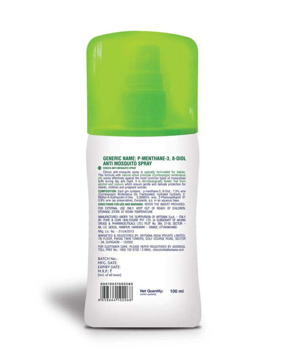 Chicco Natural Mosquito Repellent Spray For Infants-With Natural Active Ingredients - Image 2
