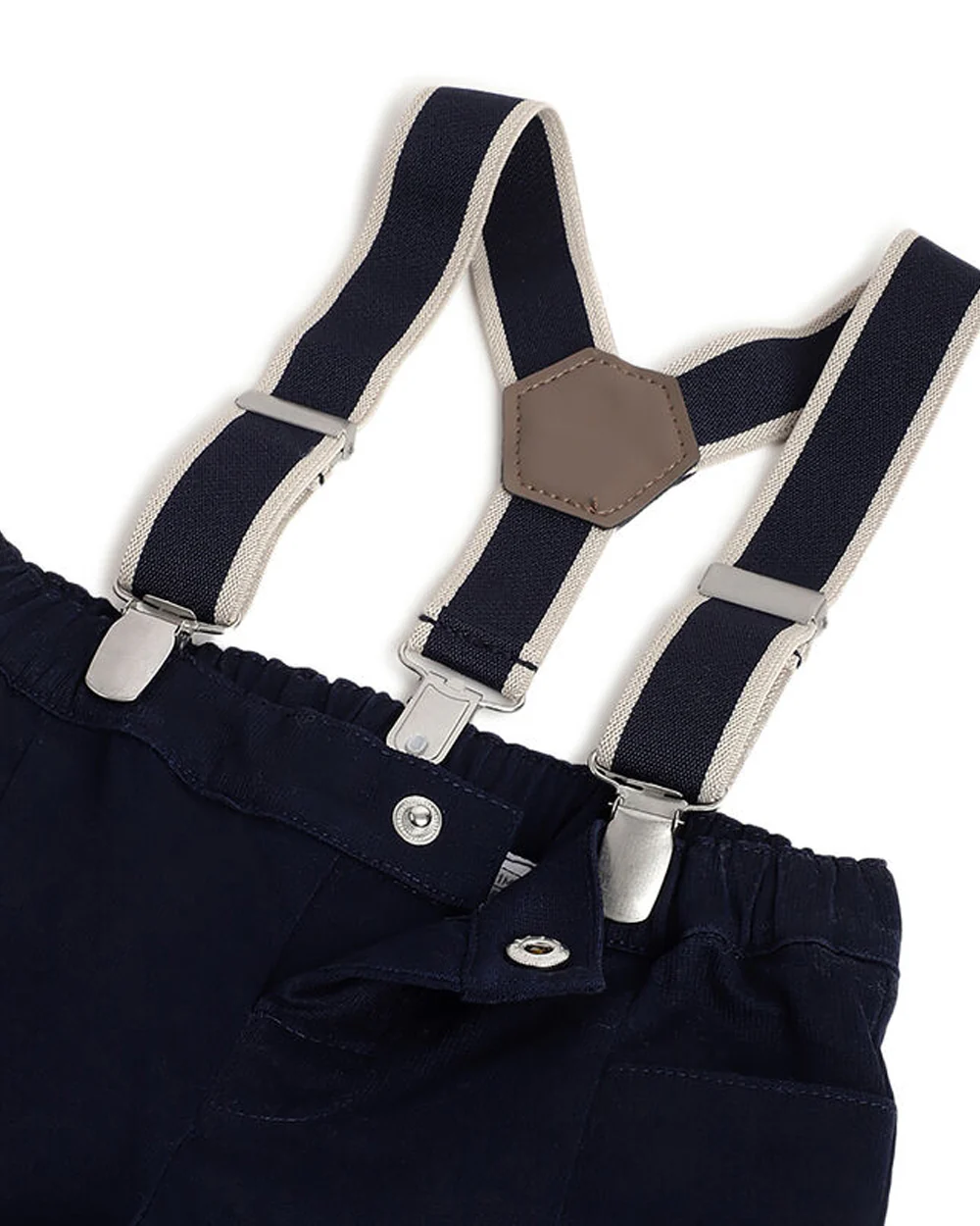 Chicco Navy Blue Dungaree-Solid-Cotton-For Infants - Image 3