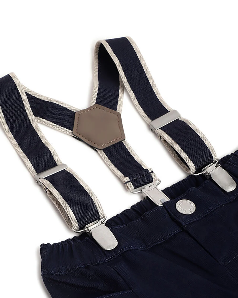 Chicco Navy Blue Dungaree-Solid-Cotton-For Infants - Image 4