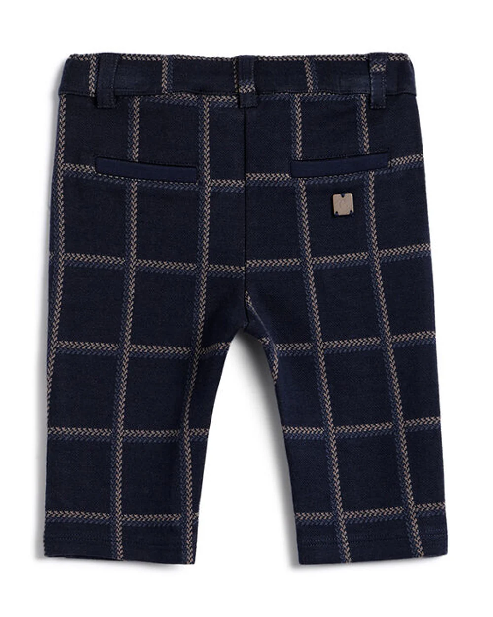 Chicco Navy Blue Trouser-Checkered-Cotton-For Infants - Image 2