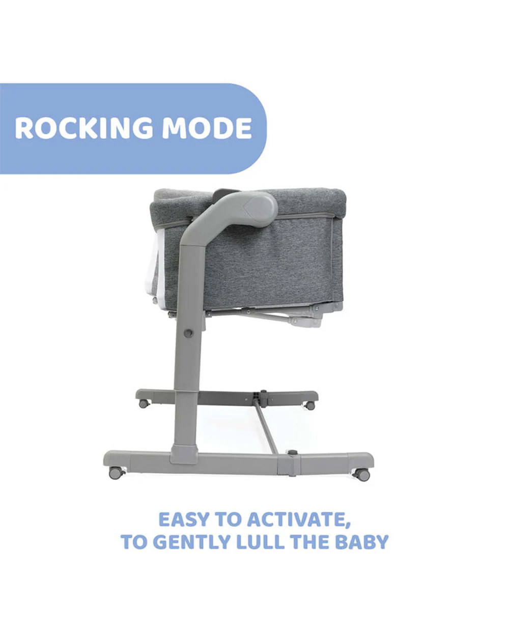 Chicco Next2Me Magic Evo Co-Sleep Crib-With Rocking Mode-Enhanced Ventilation With Mesh Windows-Sliding Barrier System-11 Level Height Adjustments-Dark Grey - Image 7