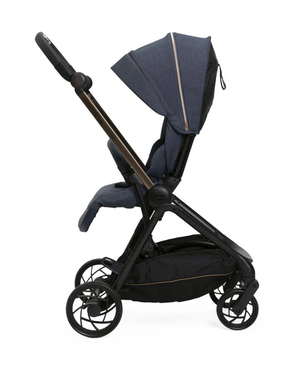 Chicco One4Ever Lounge Baby Stroller-Height Adjustable Backrest-Flat Reclining & Reversible Seat-One Hand Fold-6 Months Warranty-For 0 to 4Y (Upto 22 Kg)-Denim Shine - Image 11