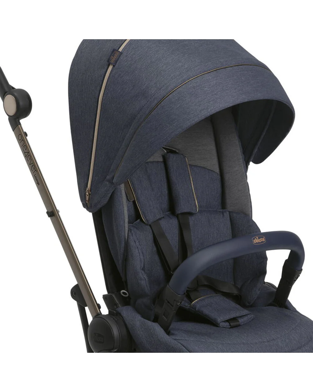 Chicco One4Ever Lounge Baby Stroller-Height Adjustable Backrest-Flat Reclining & Reversible Seat-One Hand Fold-6 Months Warranty-For 0 to 4Y (Upto 22 Kg)-Denim Shine - Image 18
