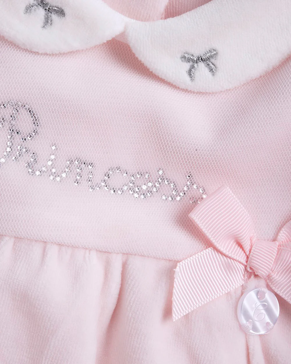 Chicco Pastel Pink Frock Dress-Solid-Cotton-For Infants - Image 4