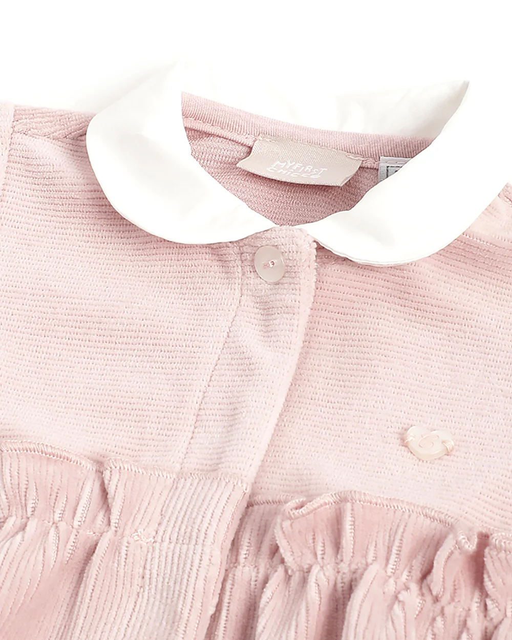 Chicco Pastel Pink Front Open Sleepsuit-Solid-Cotton-For Infants - Image 3