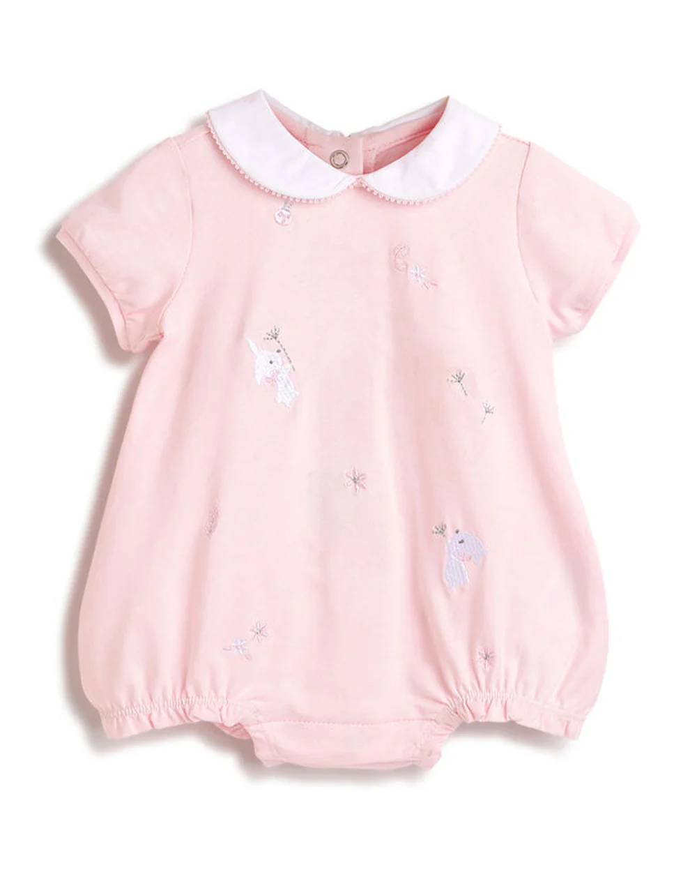 Chicco Pastel Pink Romper-Cotton-Solid-For Infants