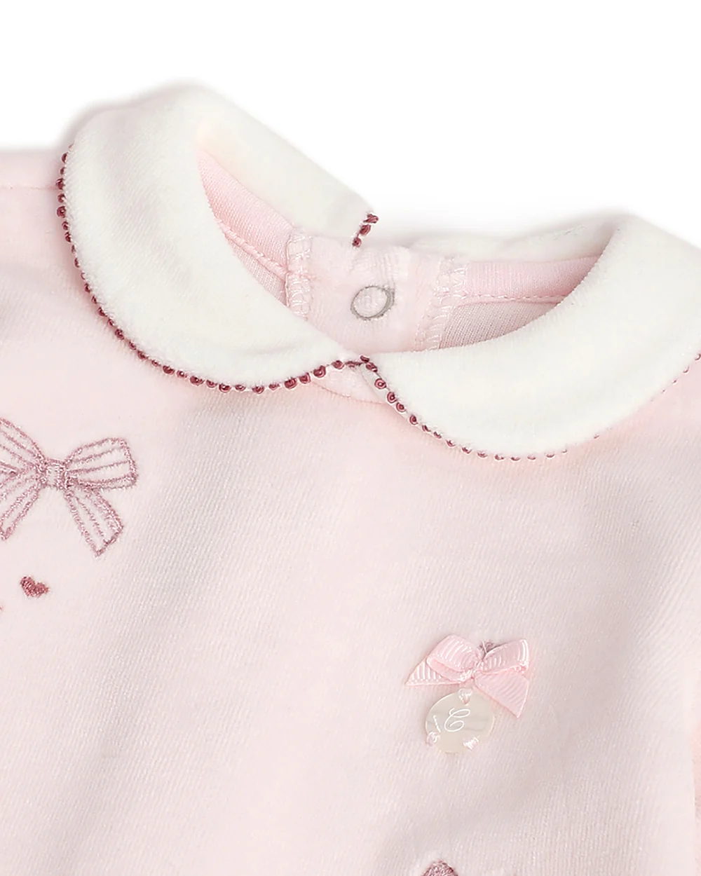 Chicco Pastel Pink Sleepsuit-Embroidered-Cotton-For Infants - Image 3