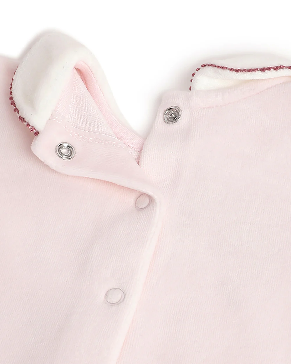 Chicco Pastel Pink Sleepsuit-Embroidered-Cotton-For Infants - Image 4