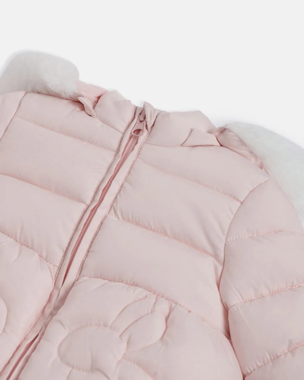 Chicco Light Pink Padded Winterwear Jacket-Solid-Polyester-For Infants - Image 3