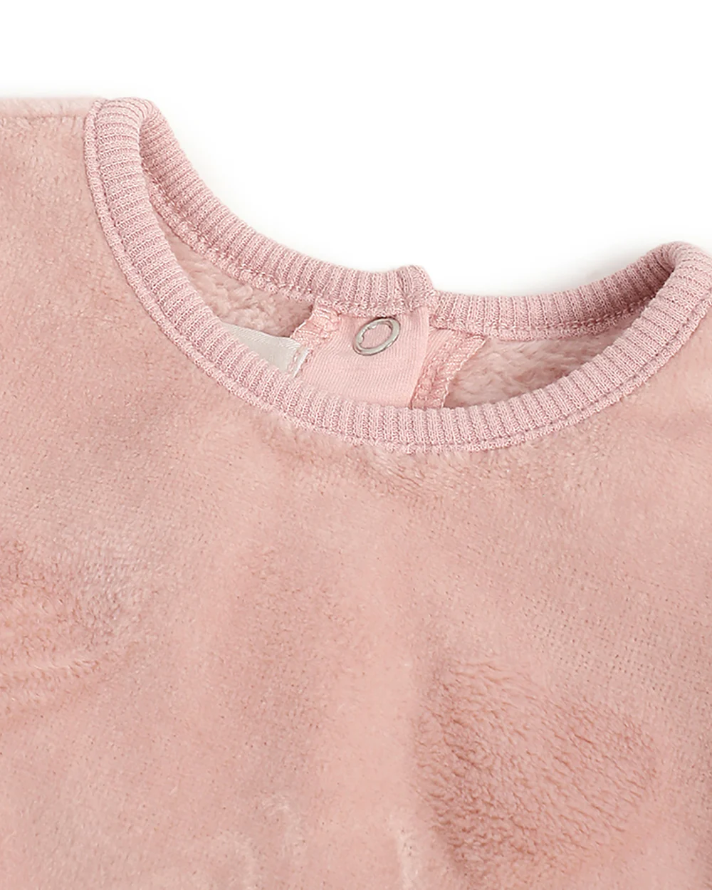 Chicco Peach Pink Winter Wear Sweater-Solid-Polyester-For Infants - Image 3