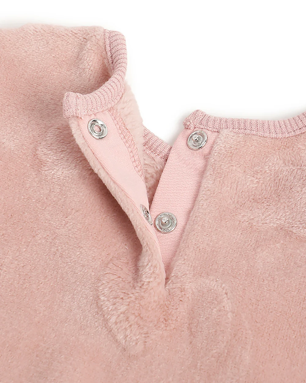 Chicco Peach Pink Winter Wear Sweater-Solid-Polyester-For Infants - Image 4