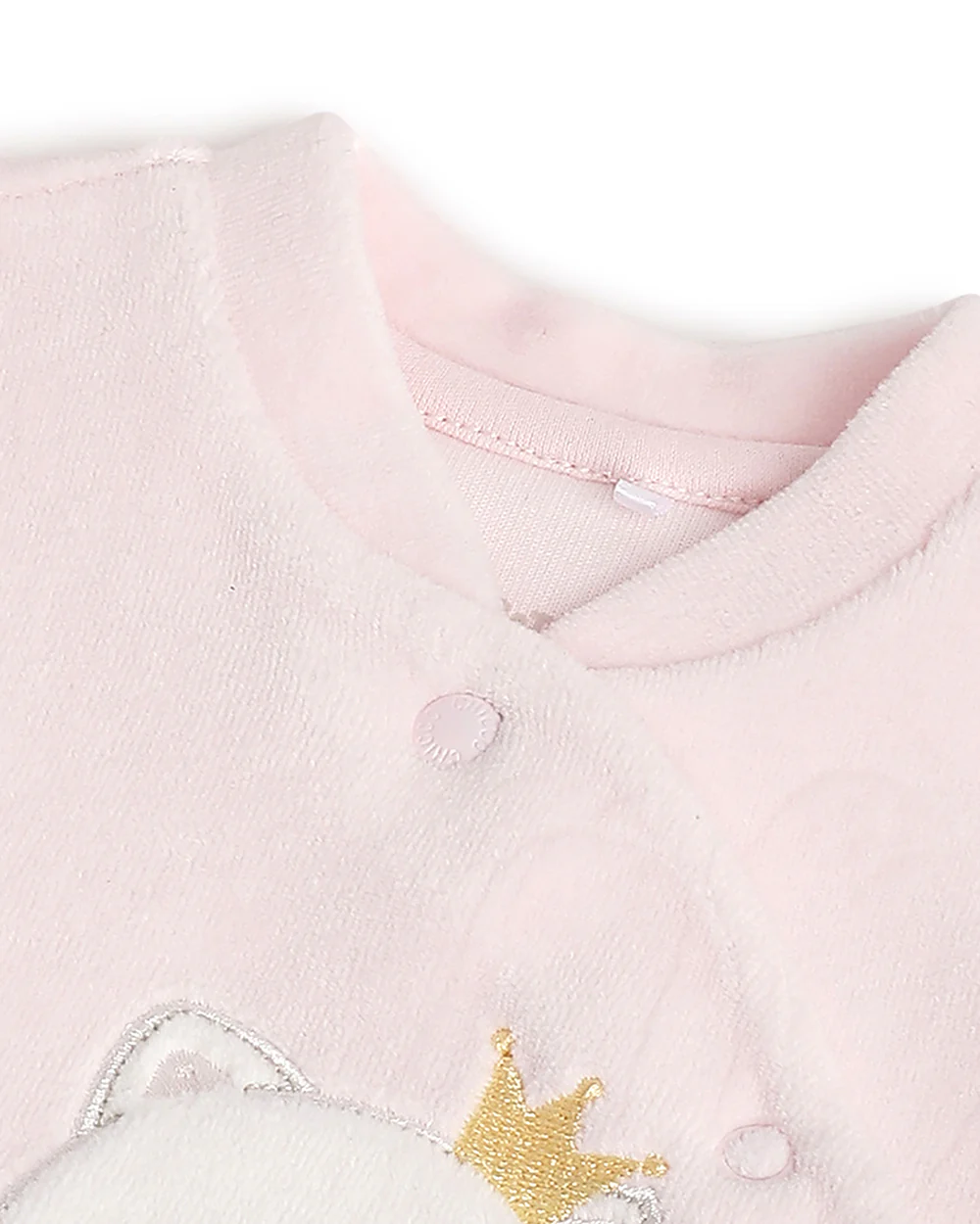Chicco Peach Sleepsuit-Embroidered-Cotton Polyester-For Infants - Image 3