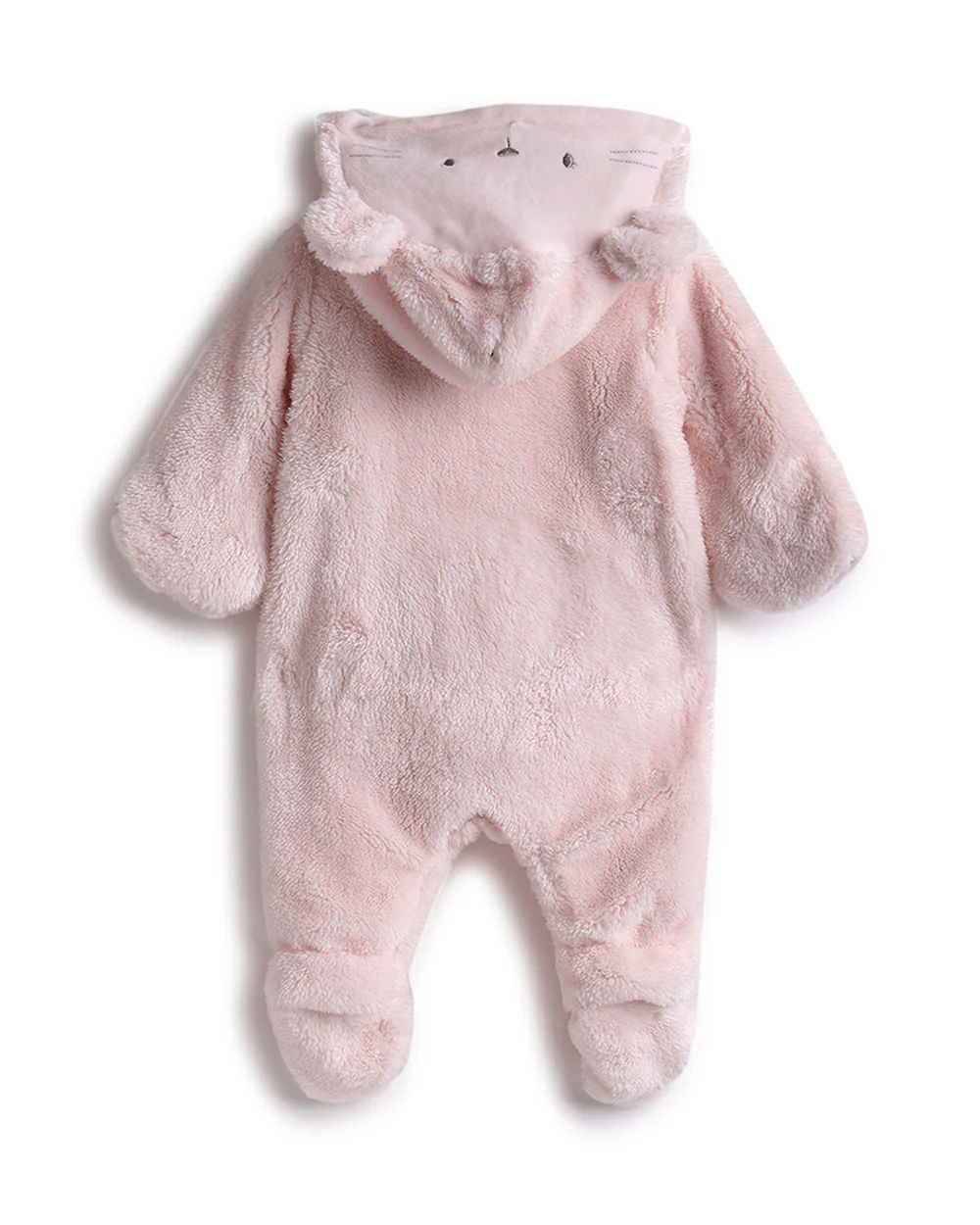 Chicco Pink Hooded Sleepsuit-Solid-Polyester-For Infants - Image 3