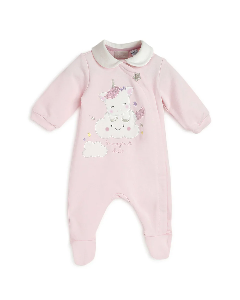 Chicco Pink Winter Wear Babysuit-Onesie-Embellished-Cotton-For Infants