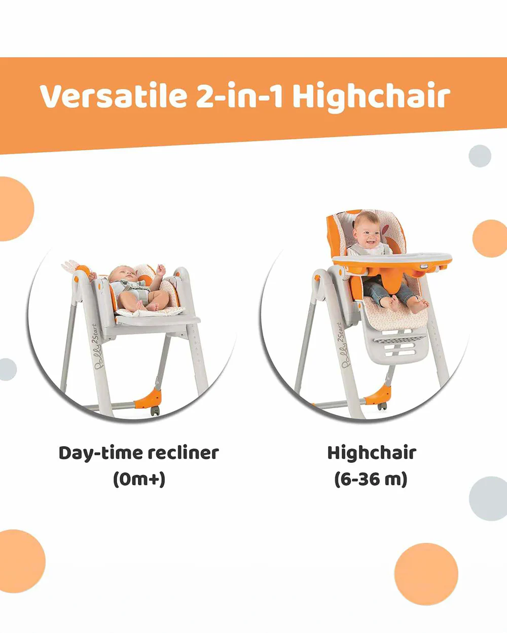 Chicco Polly 2 Start Baby High Chair-4 Recline Positions-8 Height Adjustments-0M+ (Upto 15 Kg)-Fancy Chicken - Image 8