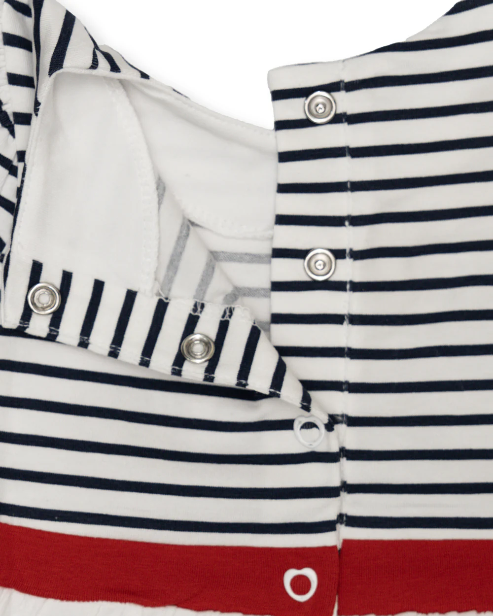 Chicco Red Frock Dress-Cotton-Striped-For Infants - Image 4