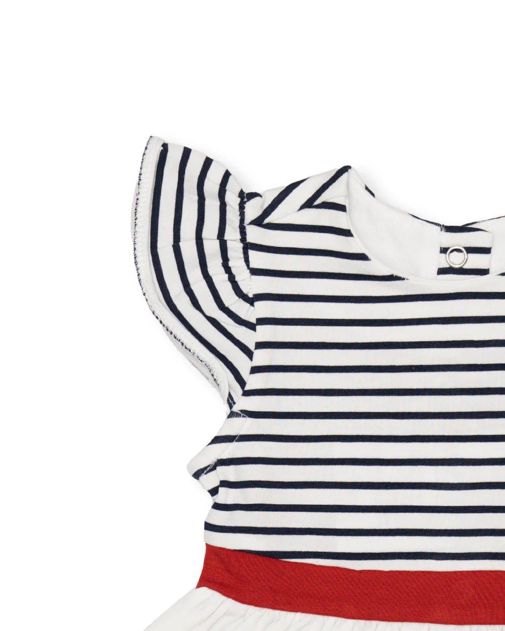 Chicco Red Frock Dress-Cotton-Striped-For Infants - Image 9