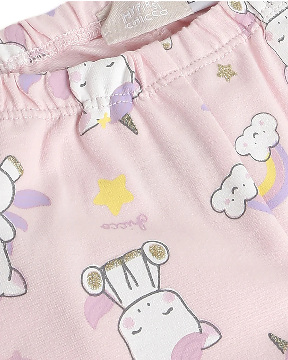 Chicco Silver and Pink Top & Legging Set-Printed-Cotton-For Infants - Image 5