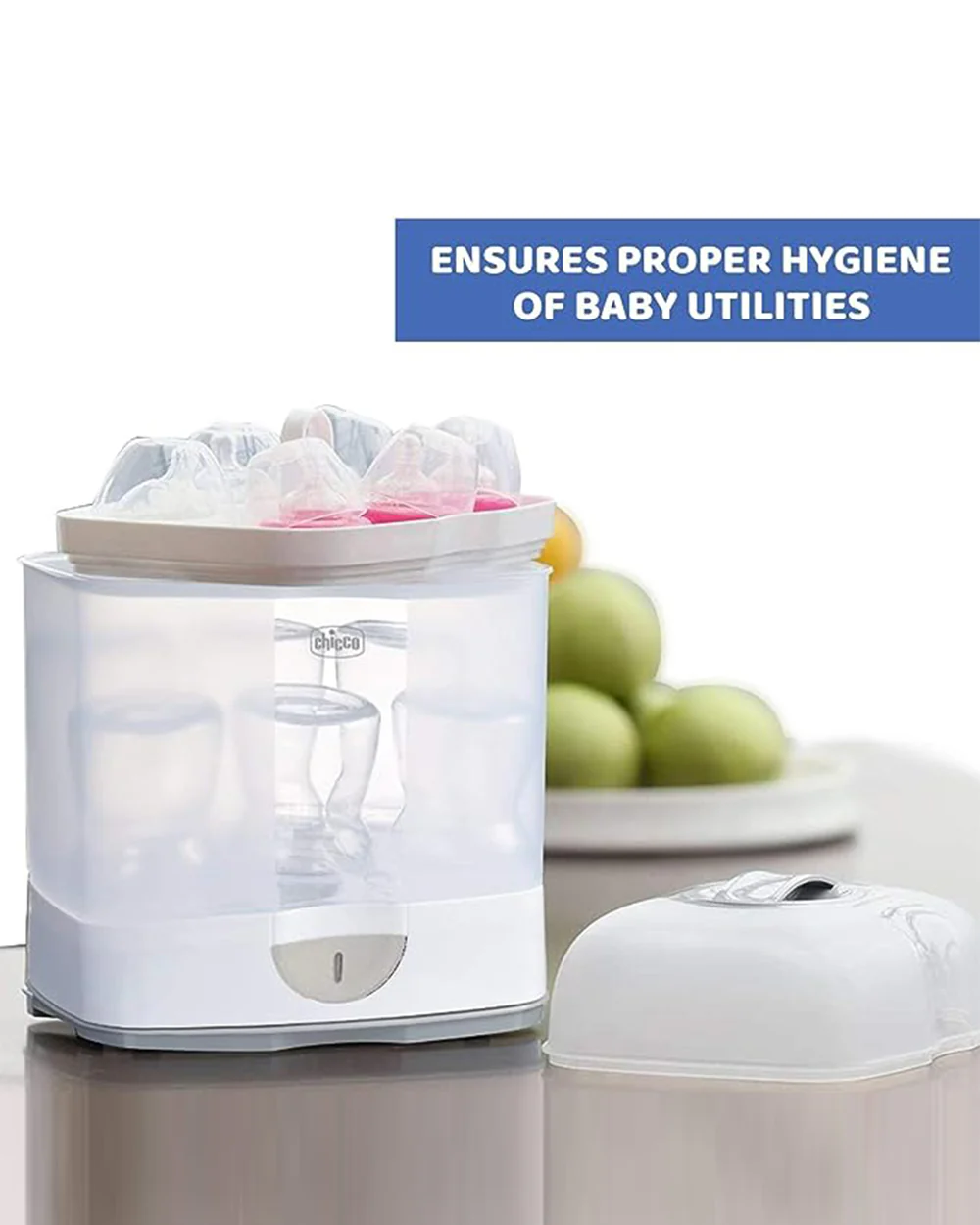 Chicco Sterilnatural 2 in 1 Convertible Bottle Sterilizer-Electric Steam-24 Hour Protection-6 Bottles Capacity - Image 7