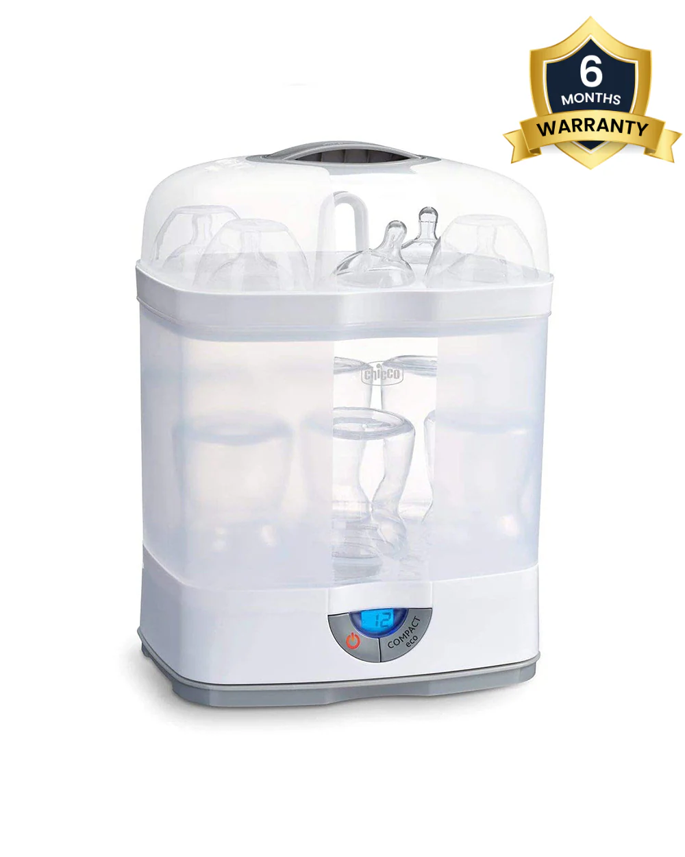 Chicco Sterilnatural 3 in 1 Convertible Bottle Sterilizer-Electric Steam-24 Hour Protection-6 Bottles Capacity - Image 2
