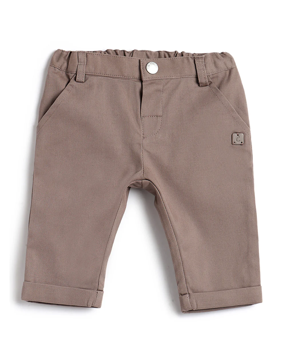Chicco Tan Trouser-Solid-Cotton Elastane-For Infants
