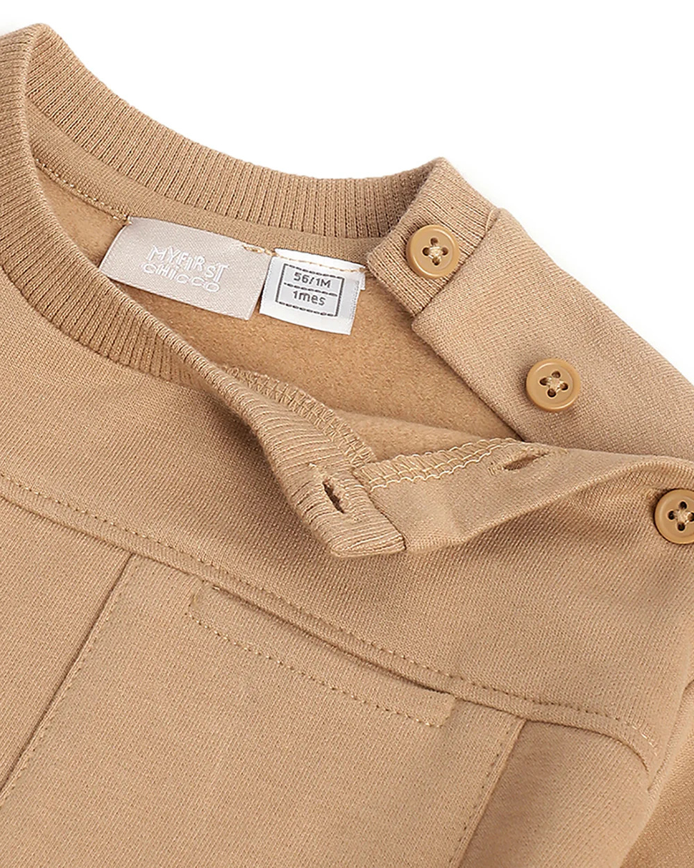 Chicco Tan Winter Wear Sweatshirt-Solid-Cotton-For Infants - Image 5