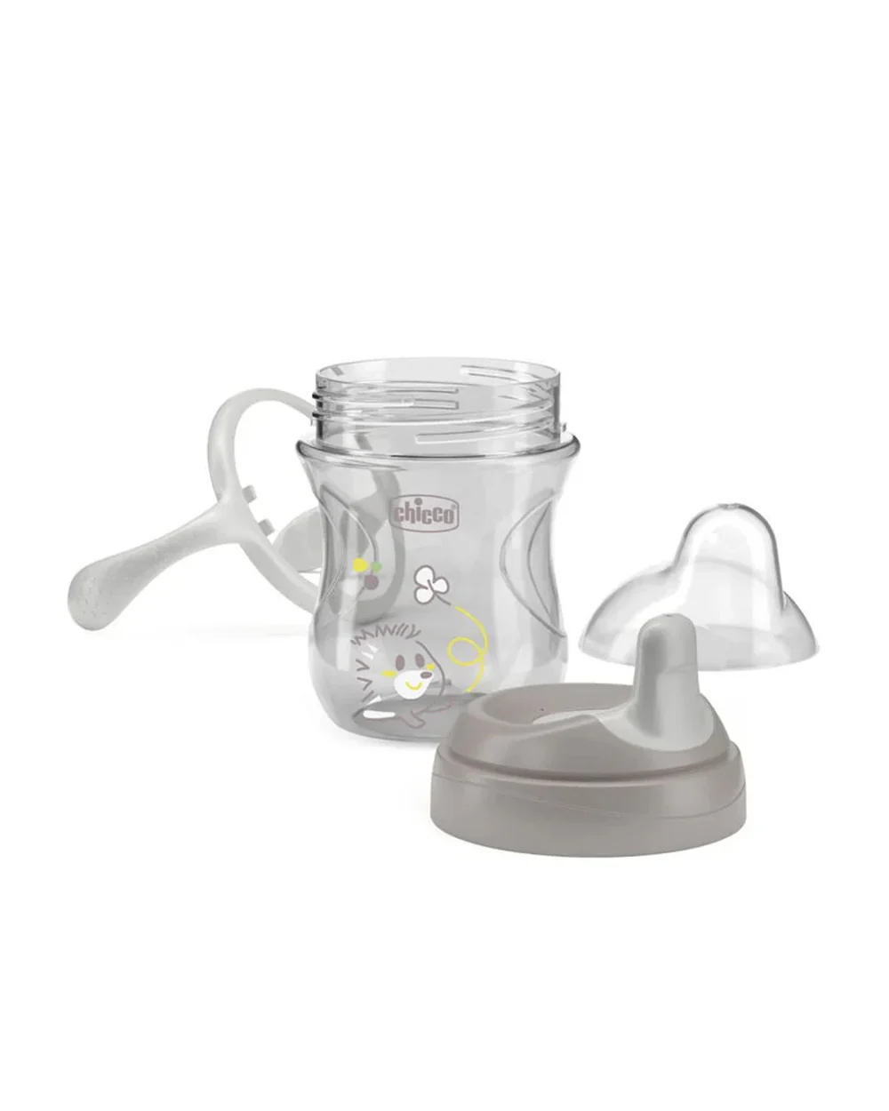 Chicco Training Cup-Ergonomic Design-Easy Grip-Spout Sipper-Grey-6M+ - Image 3