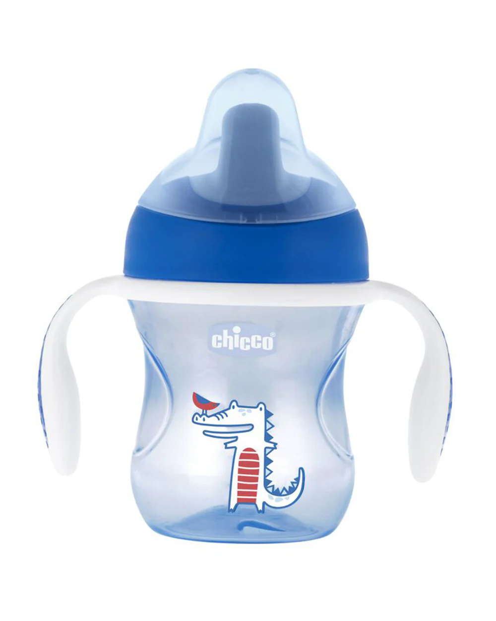 Chicco Training Cup Spout Sipper-With Semi Soft Silicone Spout-Spill Proof-Assorted (Blue/Green)-200 ml