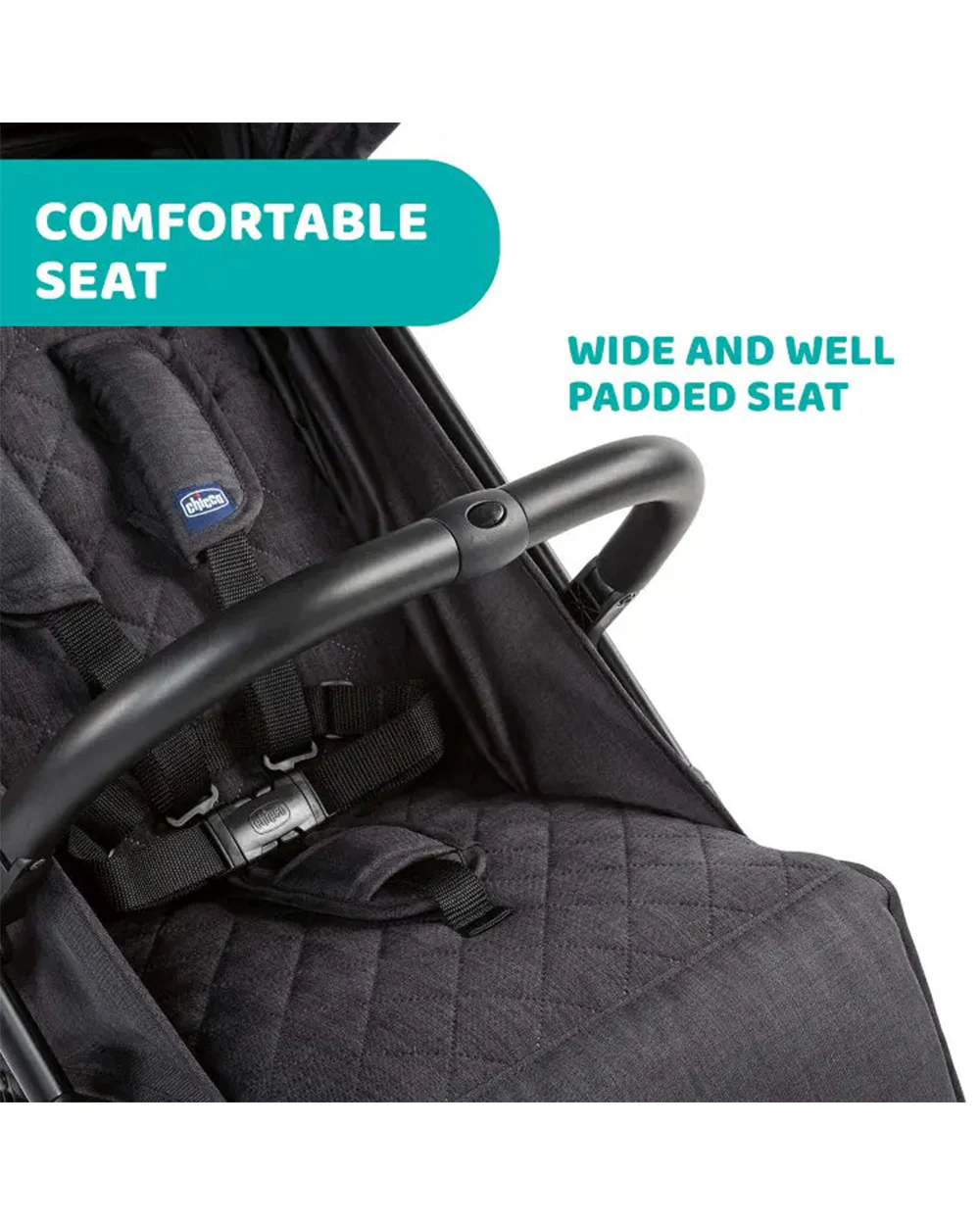 Chicco TrolleyMe Lightweight Baby Stroller-Travel Friendly-One Hand Fold-Pram for 0M+ (Upto 15 Kg)-Stone Black - Image 10