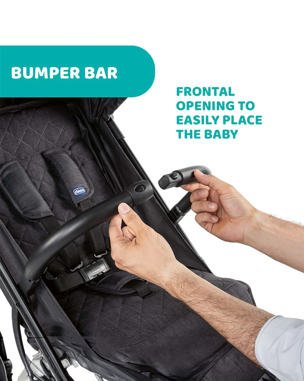 Chicco TrolleyMe Lightweight Baby Stroller-Travel Friendly-One Hand Fold-Pram for 0M+ (Upto 15 Kg)-Stone Black - Image 12