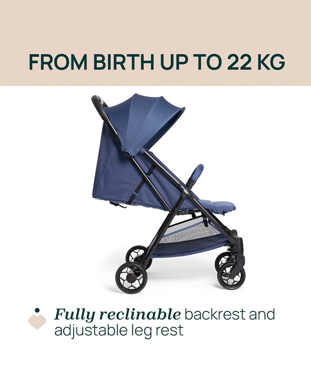 Chicco Urbino Lightweight Baby Stroller-Flat Reclining Seat-One Hand Fold-6 Months Warranty-For 0 to 4Y (Upto 22 Kg)-Royal Blue - Image 7