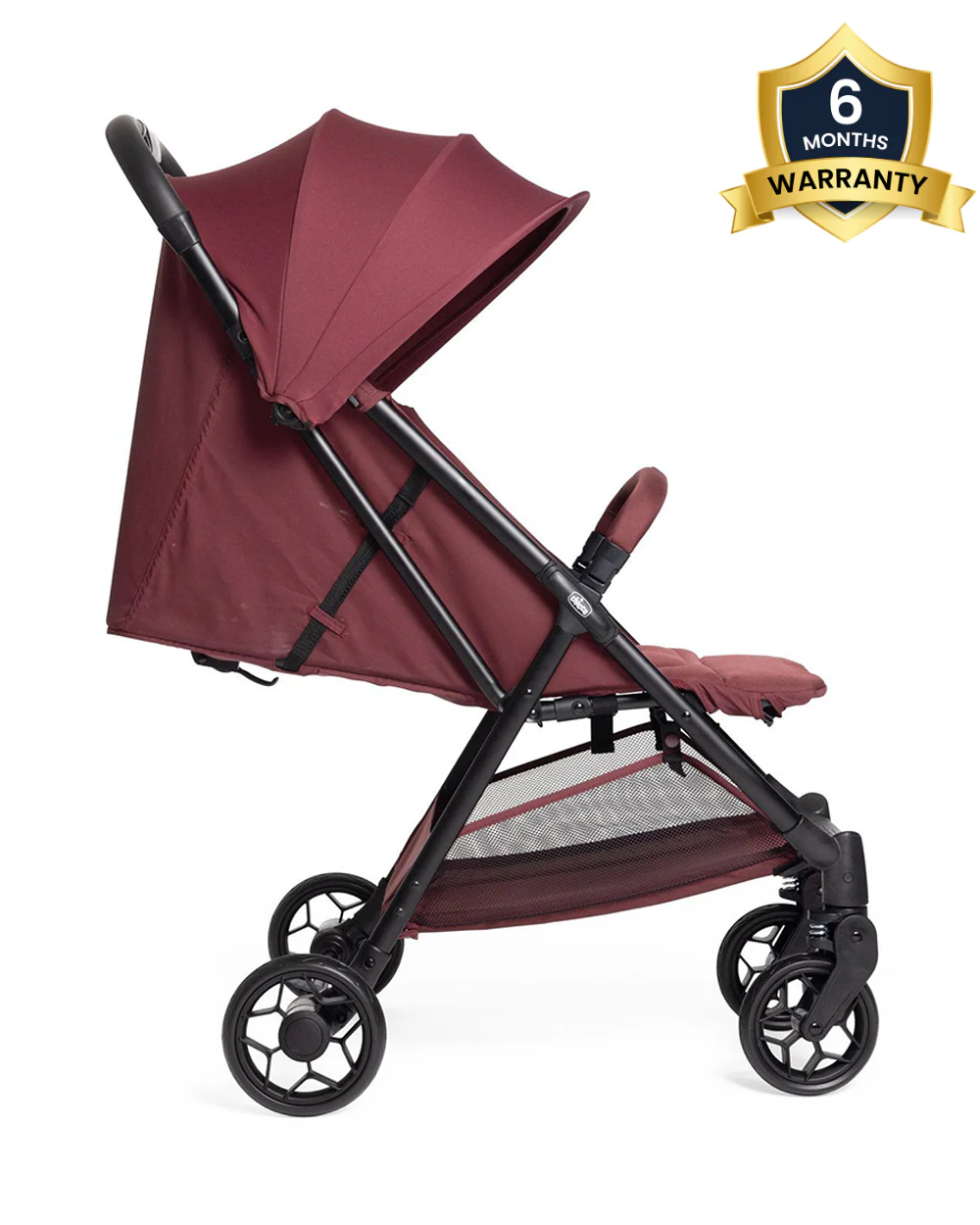 Chicco Urbino Lightweight Baby Stroller-Flat Reclining Seat-One Hand Fold-6 Months Warranty-For 0 to 4Y (Upto 22 Kg)-Ruby - Image 2