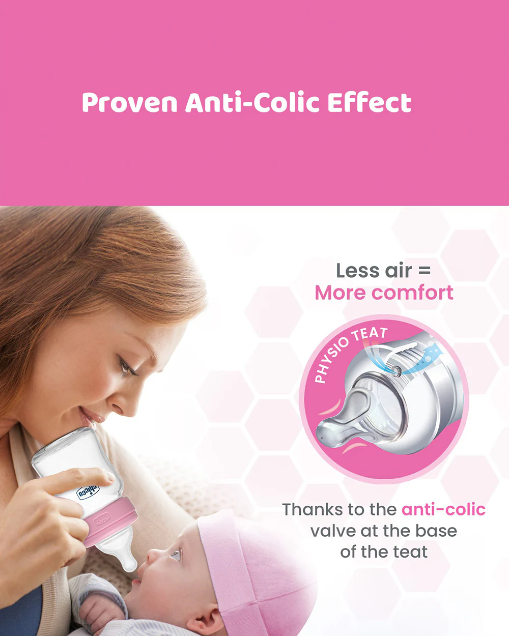 Chicco Well Being Glass Feeding Bottle-Anti Colic-Wide Neck-Medium Flow-240 ml-Pink-2M+ - Image 9