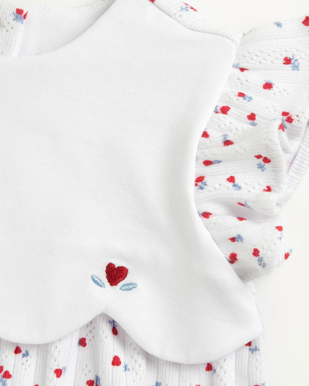 Chicco White Bubble Romper-Printed-Cotton-For Infants - Image 3