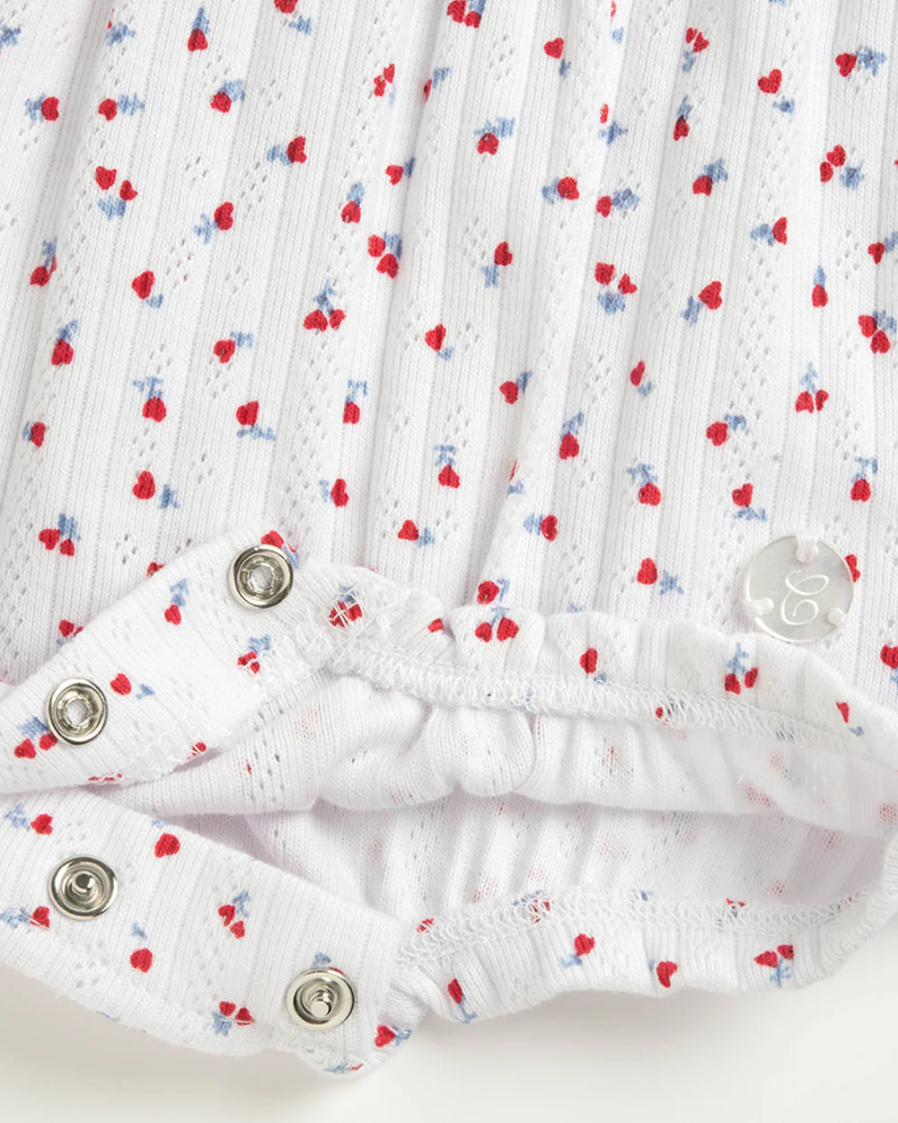 Chicco White Bubble Romper-Printed-Cotton-For Infants - Image 5