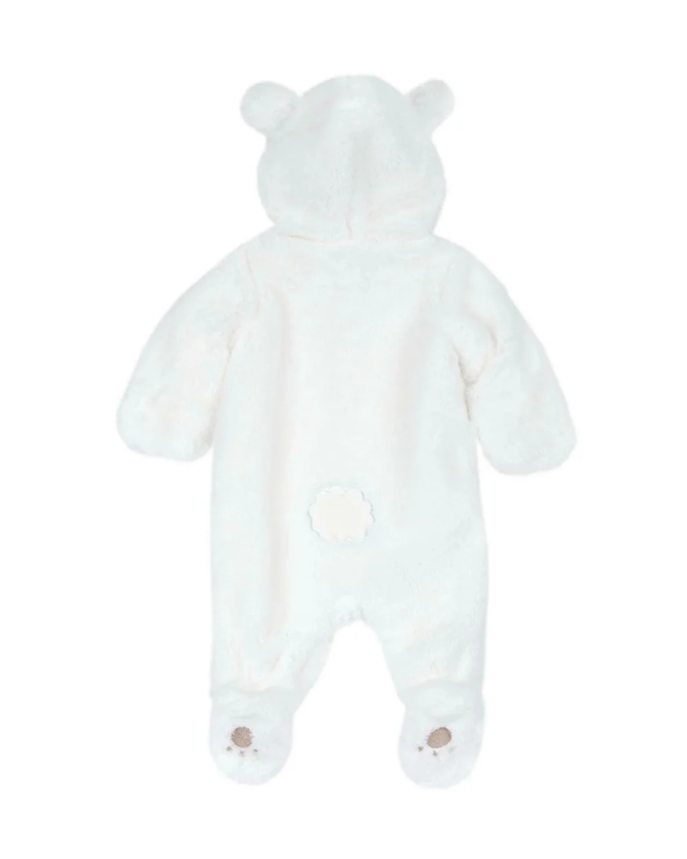 Chicco White Hooded Sleepsuit-Solid-Polyester-For Infants - Image 2
