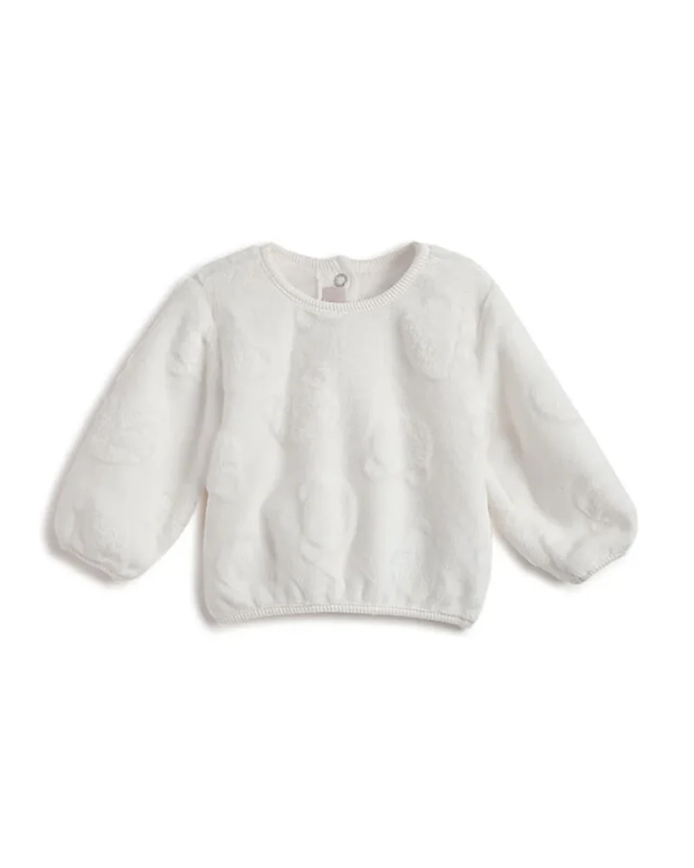 Chicco White Sweatshirt-Solid-Polyester-For Infants