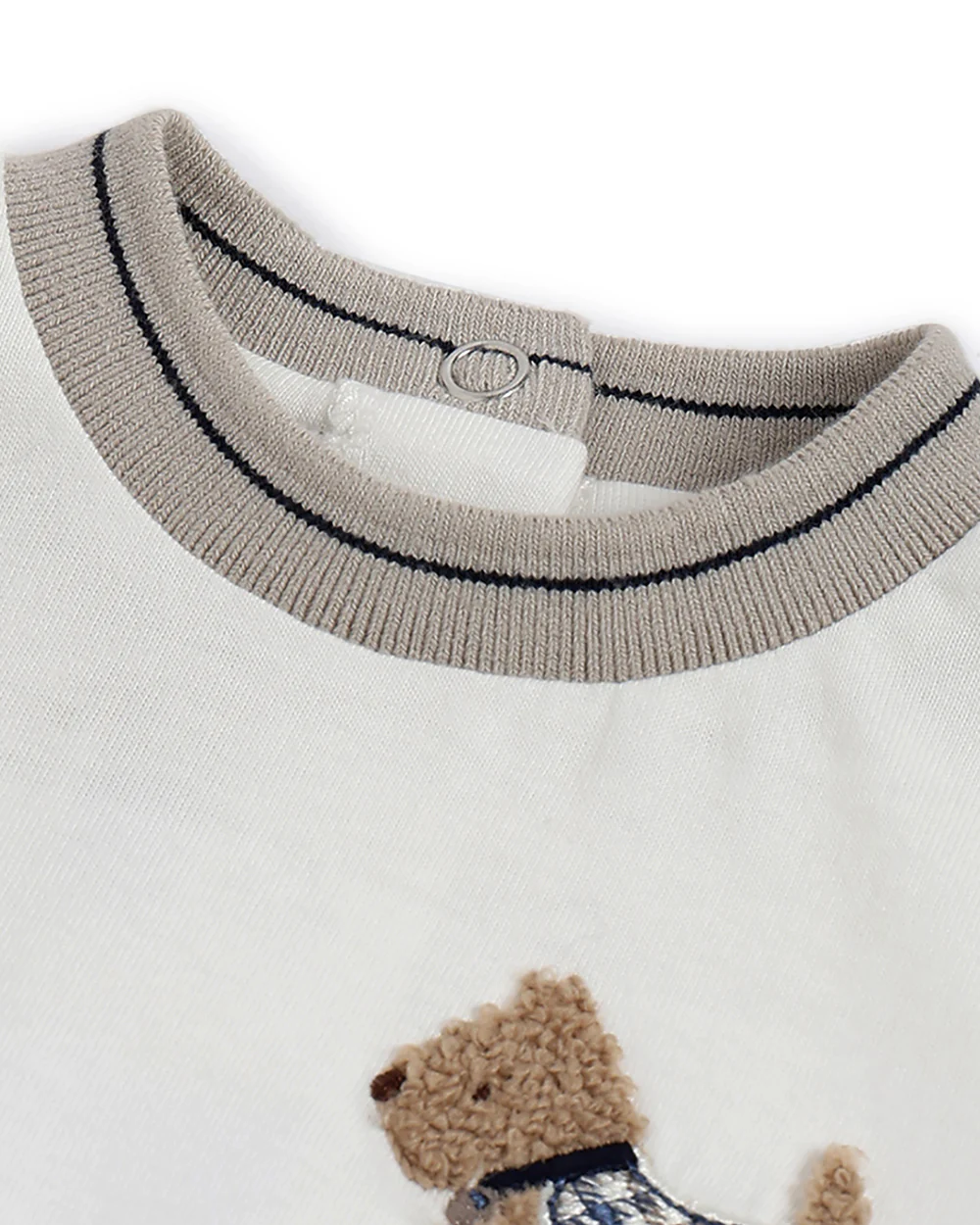 Chicco White T-shirt-Embellished-Cotton-For Infants - Image 3