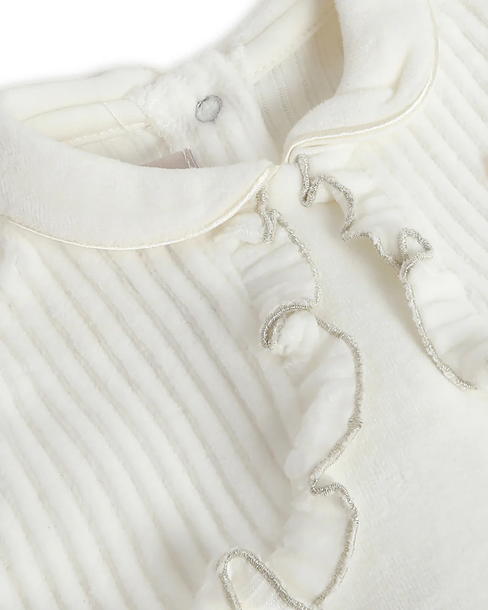 Chicco White Top & Legging Set-Printed-Cotton-For Infants - Image 4