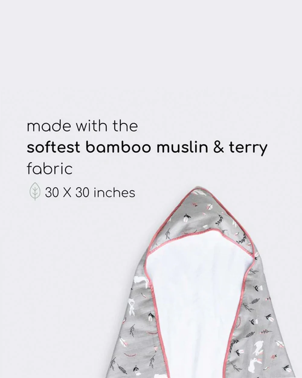 Cocoon Care Baby Hooded Towel-Bamboo Terry-Rabbit Farm - Image 5