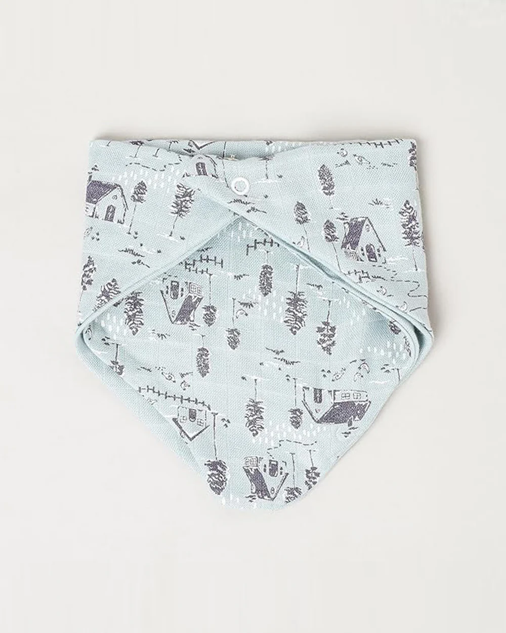 Cocoon Care Bamboo Muslin Bib + Wash Cloth-Farmhouse-Reversible-With Easy Snap Buttons-For Infants - Image 3
