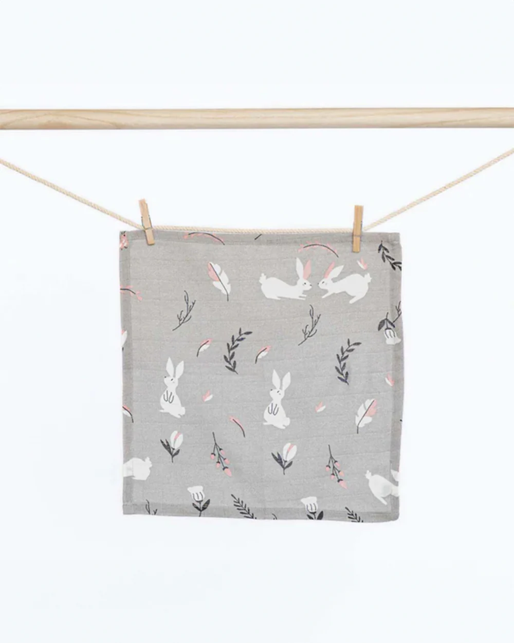 Cocoon Care Bamboo Muslin Wash Cloth-Rabbit Farm & Grey Grove-Pack of 2-For Infants - Image 3