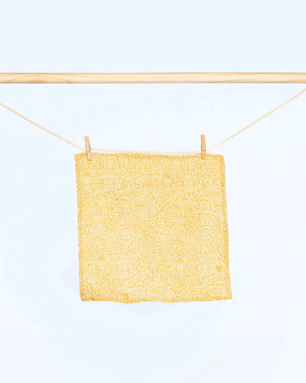 Cocoon Care Bamboo Muslin Wash Cloth-Yellow Dwelling & Hedgehog Blossoms-Pack of 2-For Infants - Image 3
