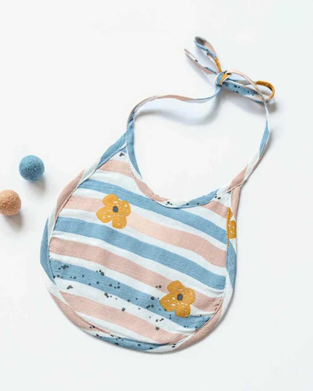 Cocoon Care Bamboo Terry Bib-With Soft Bamboo Muslin-Busy Bee & Cheerful Stripes-Pack of 2-For Infants - Image 5